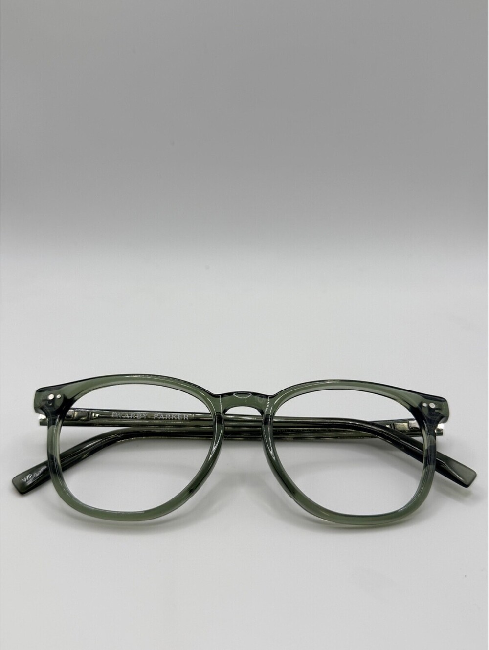 Warby Parker Carlton 51-17-145 Olive Green Round Eyeglass Frames No Lenses